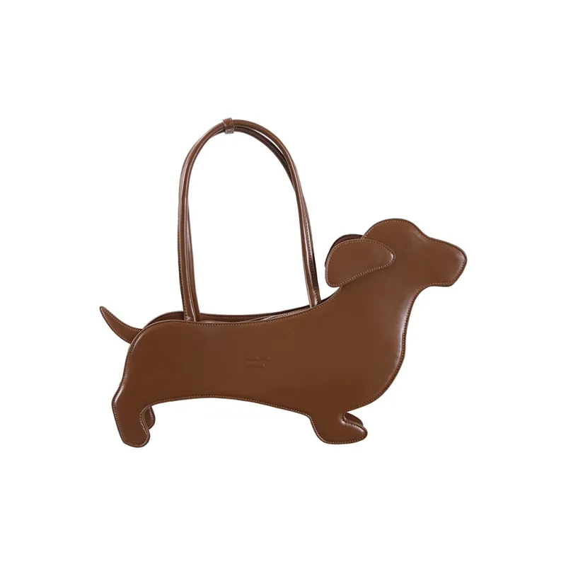 Crying Center PU Sausage Dog Bag, One Shoulder Handbag Regular Unisex Black/Blue-10