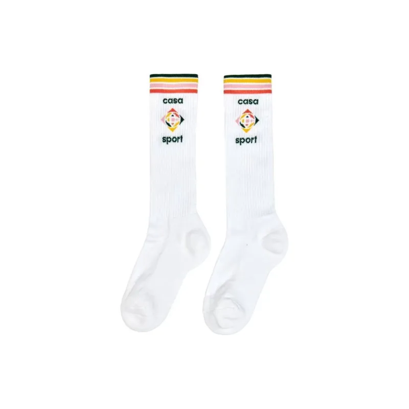 CASABLANCA Knee High Socks Men's 1 Pack White-0