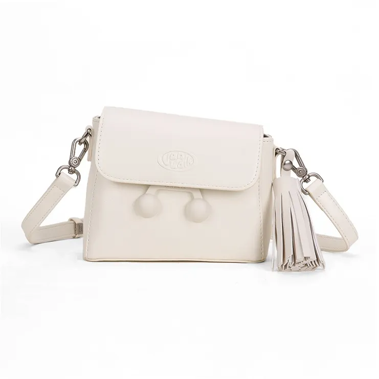 VANWALK PU Shoulder Bag Small Size Women's Caramel Brown/Cherry Red/Vanilla White-15