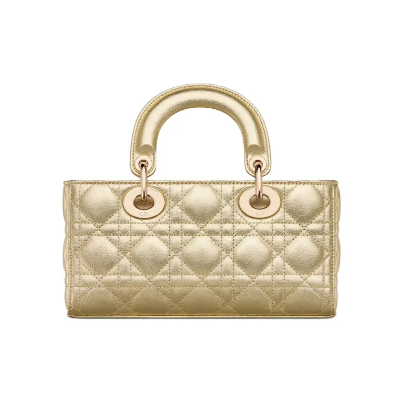 DIOR Lady D Joy Calfskin Lady Dior Bag, Shoulder Bag, Crossbody Bag, Handbag Small Size Women's Gold-2
