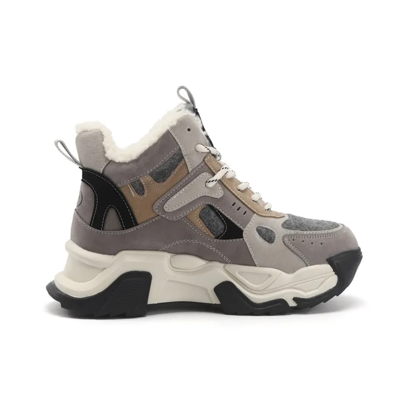 TOM TAILOR Forest Green Brown High Top Boots Thermal Mid Top Casual Shoes Women's-1