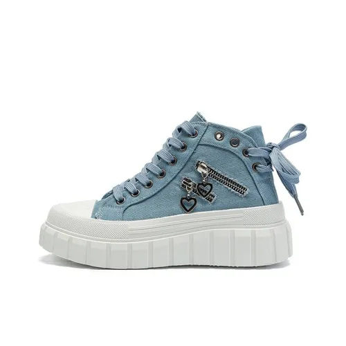 KATHRYN WILSON Wear Resistant Height Increasing High Top Canvas Shoes Women's