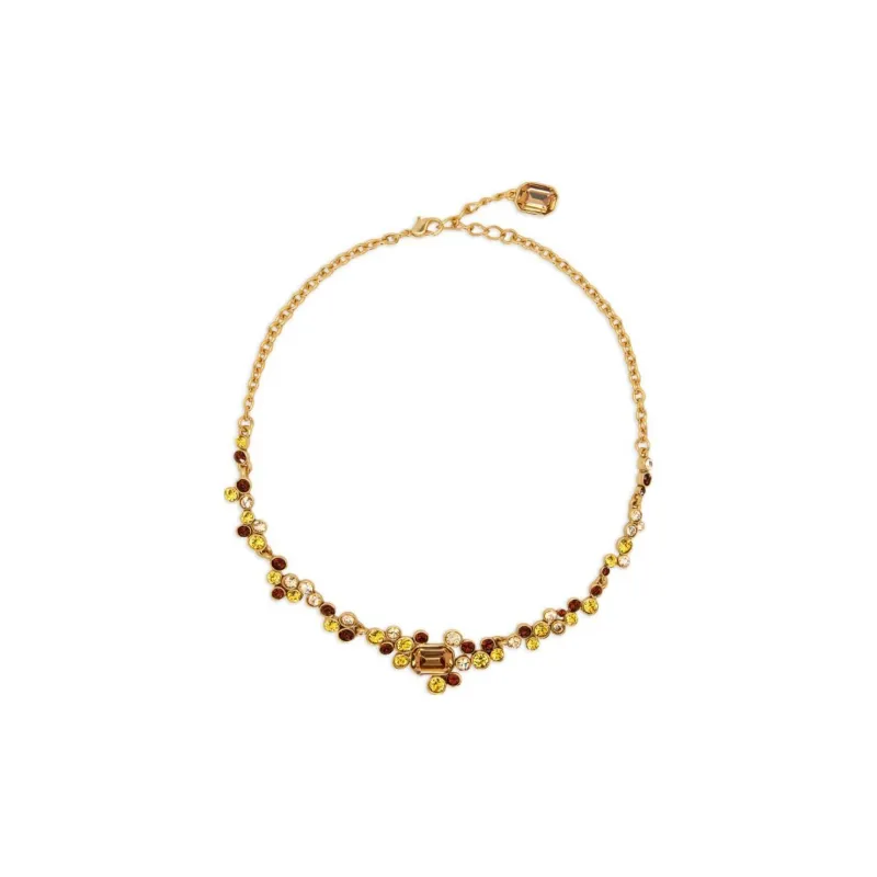 Oscar De La Renta Mixed crystal Cluster Necklace-1