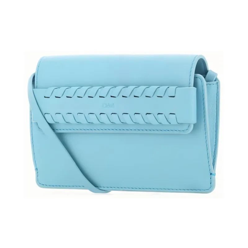 Chloe Mony Smooth Calf Leather Handheld Shoulder Bag, Crossbody Bag, Wallet Women's Light Blue-1