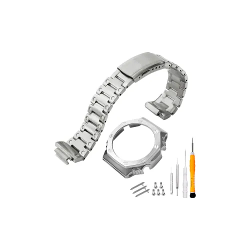 Keppot Compatible GA 2100 GA 2110 GA B2100 GM 2100 Customized Farm Oak Metal Watch Case Strap Unisex