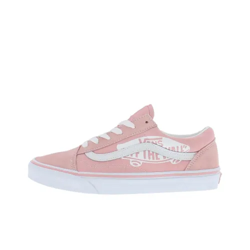 Vans Old Skool Anti-Kick And Wear-Resistant Low-Top Kids' Skateboarding Shoes Light Pink Teenagers