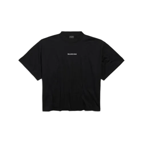Balenciaga Logo Embroidered Mockneck T Shirt