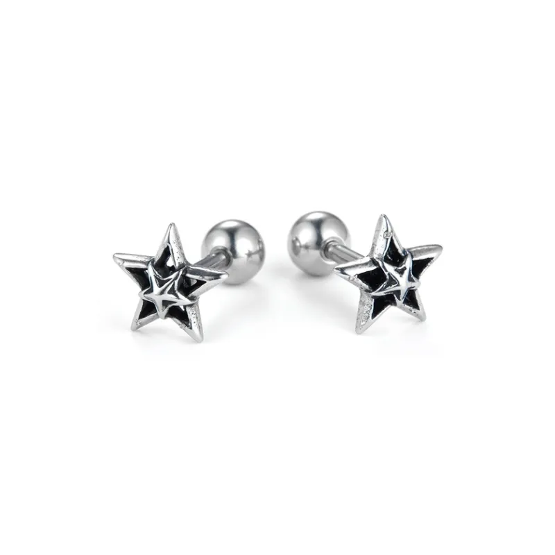 ROGA Titanium Steel Stud Earrings Unisex-1