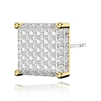 ICE ROCK 925 Sterling Silver Stud Earrings Unisex