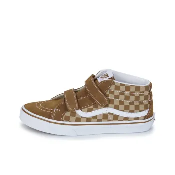 Vans OFF THE WALL Anti Slip Wear Resistant Mid Top Skateboard Shoes Women's Brown
