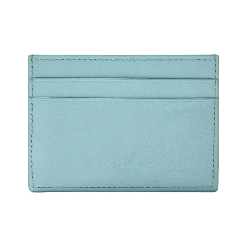 LOEWE Suna Fujita Collaboration Nappa Cow Leather Card Holder Women's Aqua Green-1