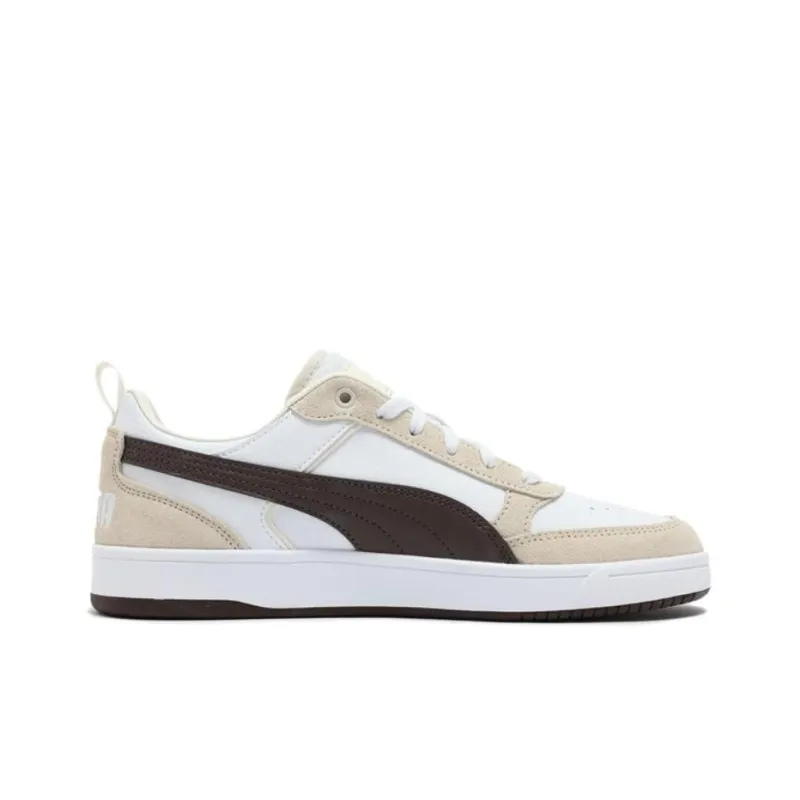 PUMA DRIBBLE Anti Slip Wear Resistant Low Top Skateboard Shoes Unisex White Brown-1