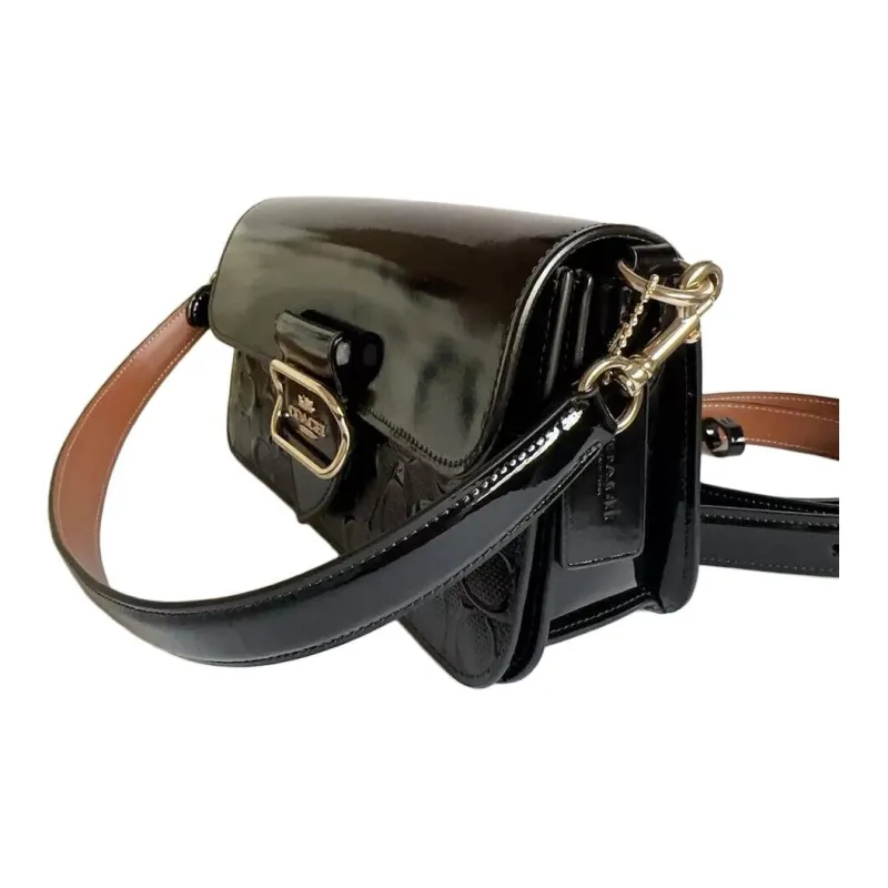 COACH Morgan Cow Leather Crossbody Bag, Shoulder Bag Women's Black-1