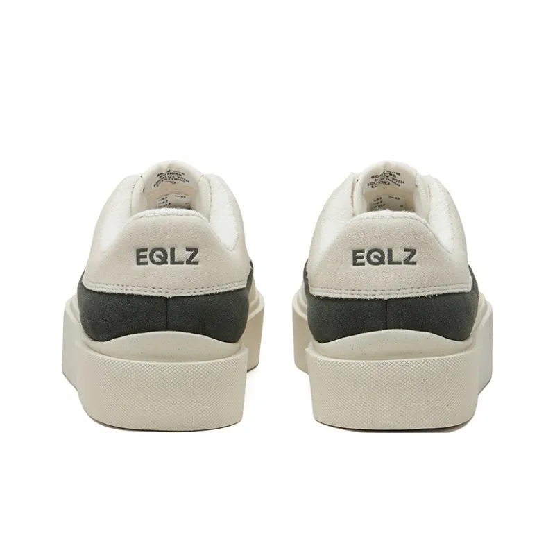 EQLZ EQUALIZER Fault Anti-Slip Wear-Resistant Low-Top Skateboard Shoes Unisex Pearl White Raven Black-4