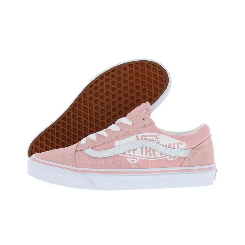 Vans Old Skool Anti-Kick And Wear-Resistant Low-Top Kids' Skateboarding Shoes Light Pink Teenagers-2