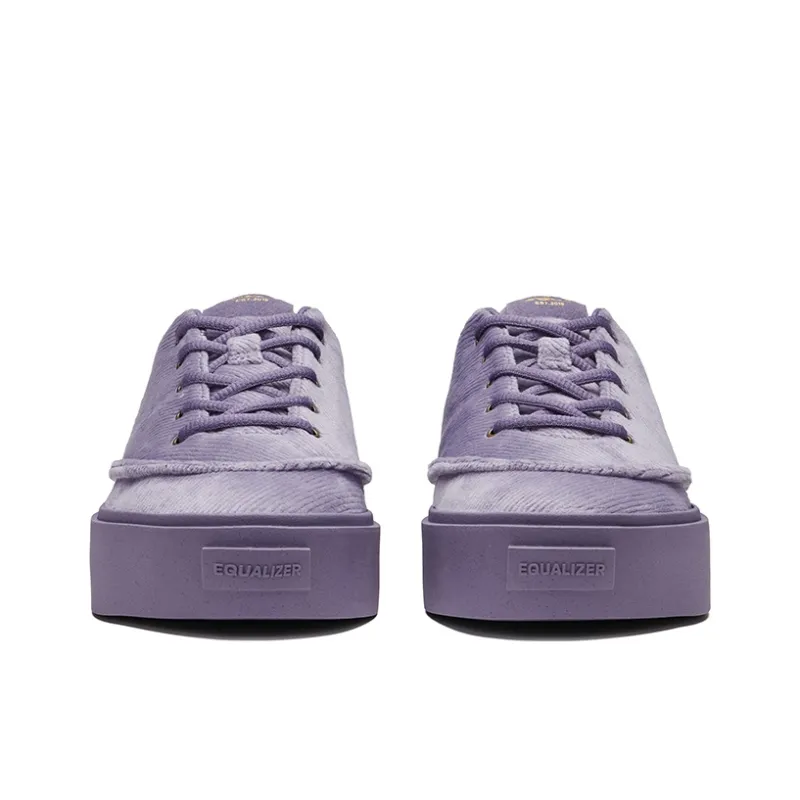 EQLZ EQUALIZER Fault Anti Slip Wear Resistant Low Top Skateboard Shoes Unisex Corduroy Purple-2