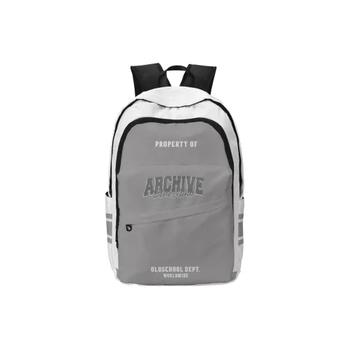 SRRW Polyester Student Backpack Regular Unisex Gray White