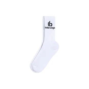 Balenciaga Mid Calf Socks Slim Fit Men's 1 Pack White