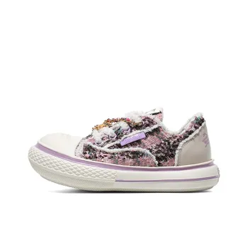 ZHAOTAIYANGLIANMING x OLD ORDER Wear Resistant Height Increasing Low Top Canvas Shoes Women's White Purple