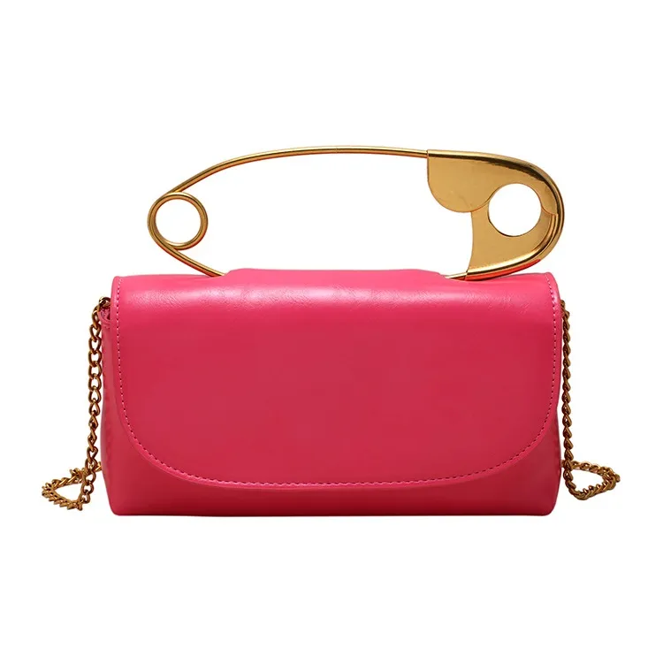 DALO PU Shoulder Bag Crossbody Bag Women's White/Black/Rose Red/Silver-6
