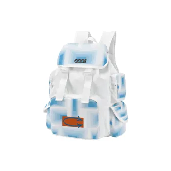 COEXISTENCE Polyester Commute Travel Large Capacity Backpack Tubas Unisex White Blue