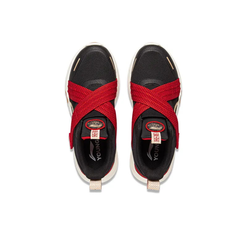 LINING YOUNG Low Top Kids Lifestyle Shoes Black Red Kids'-3