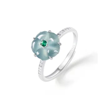 Double Happiness Gift Ice Type Jadeite Rings Women's