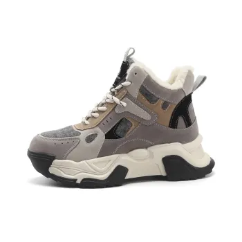 TOM TAILOR Forest Green Brown High Top Boots Thermal Mid Top Casual Shoes Women's