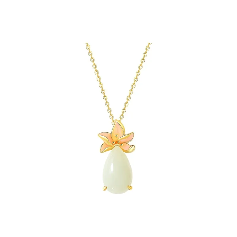 WEITIANXUAN Hetian Jade Necklaces White Jade/Pale Greenish White Jade Unisex-0