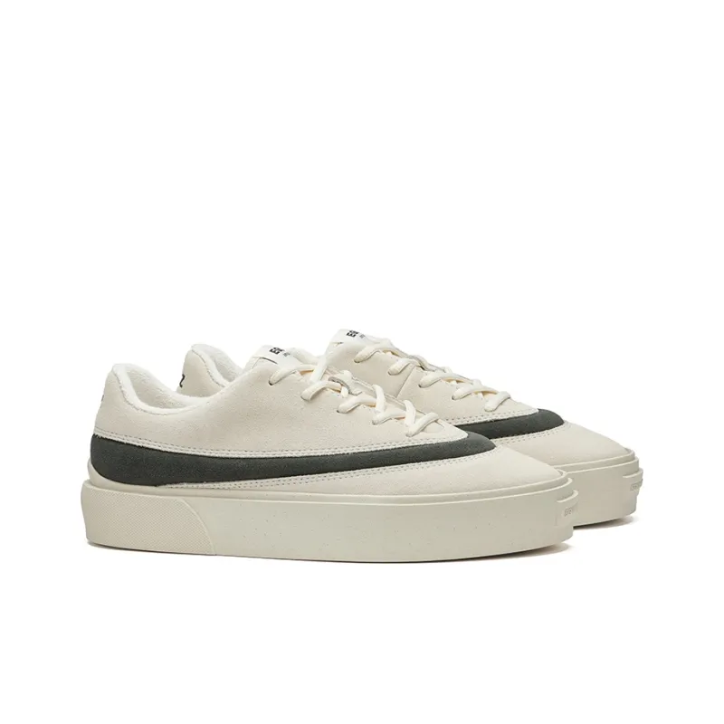 EQLZ EQUALIZER Fault Anti-Slip Wear-Resistant Low-Top Skateboard Shoes Unisex Pearl White Raven Black-1