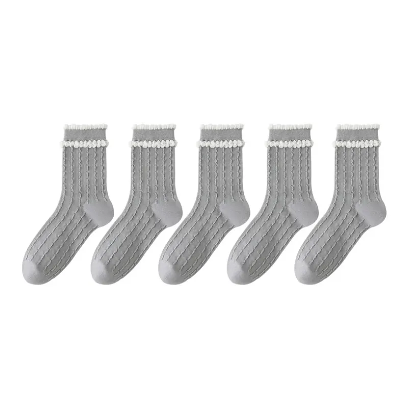 MIIOW Mid Calf Socks Women's 5 Pack-12