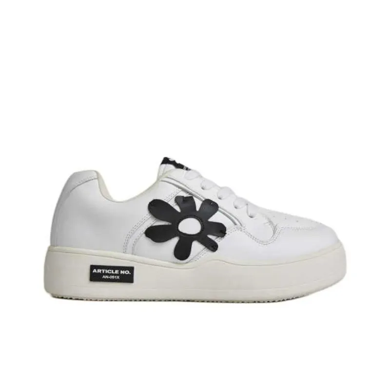 ARTICLE NO. Anti Slip Wear Resistant Low Top Skateboard Shoes Unisex White Black-1