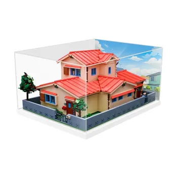 LIGHT YOUR BRICKS LeiYiBai Compatibility Keeppley Doraemon Nobita's House Display Case Model Accessories