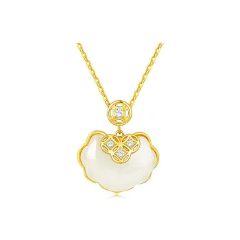 XIFULI Hetian Jade Necklaces Pale Greenish White Jade Women's