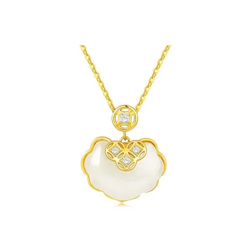 XIFULI Gifts Hetian Jade Necklaces Jasper Unisex Pale Greenish White Jade Women's