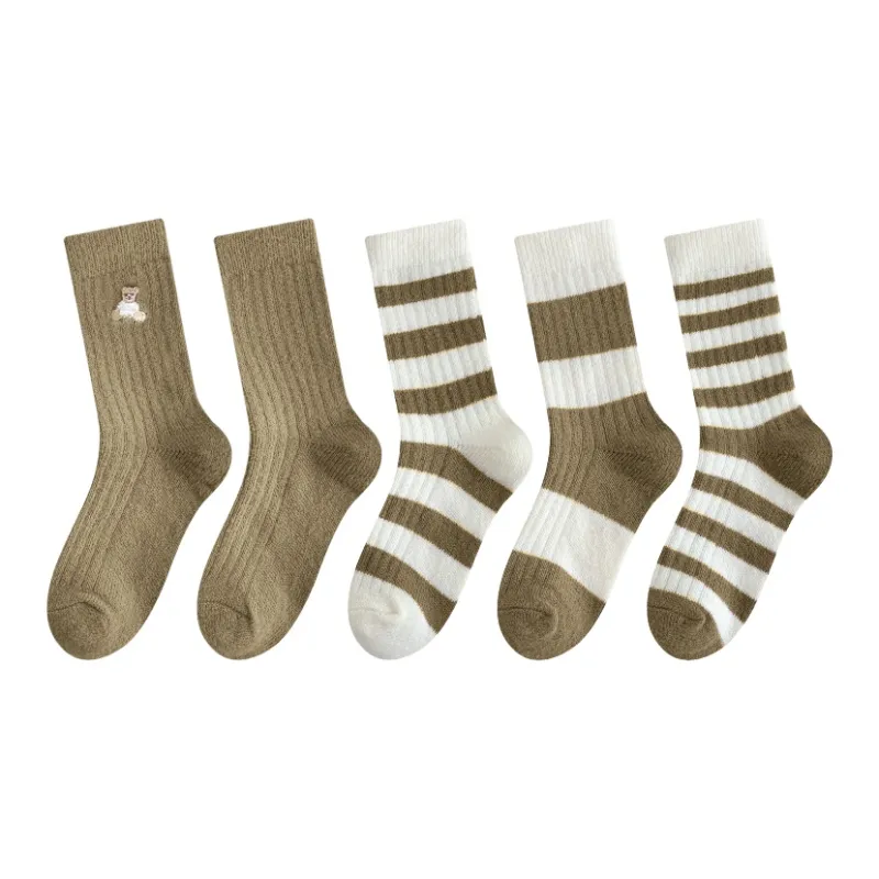 MIIOW Mid Calf Socks Women's 5 Pack-24