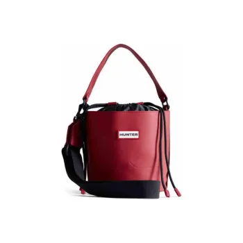 HUNTER Polyester Bucket Bag, Shoulder Bag, Crossbody Bag, Handbag Medium Size Women's Military Red