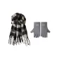 Scarf+Gray Half Finger Gloves[Thermal Two-Piece Set]