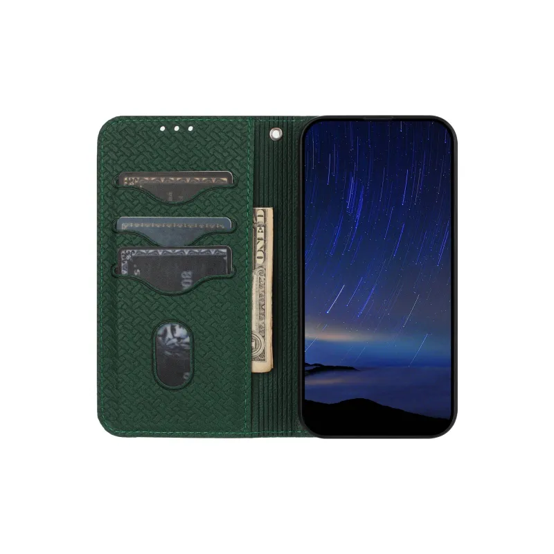 ZHUOJI Leather Material Woven Strong Magnetic Skin Case Phone Case Compatible With Xiaomi 14/Xiaomi 14T Pro-1