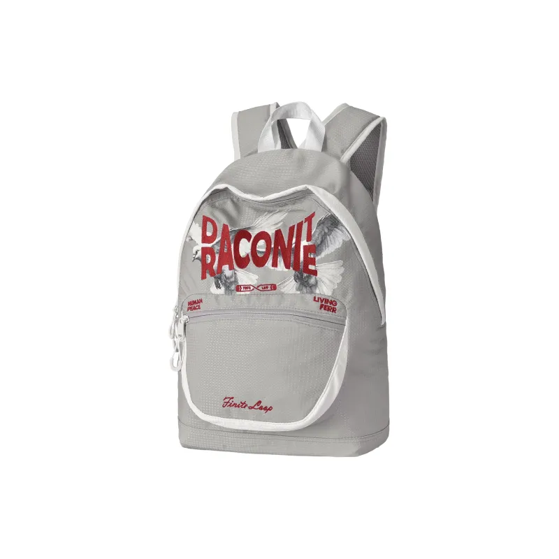 FINITE LOOP Eco Friendly Fabric Backpack Regular Unisex White-10