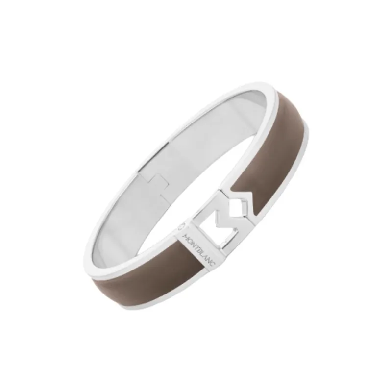 MONTBLANC Steel Leather Wristbands Unisex Brown-0