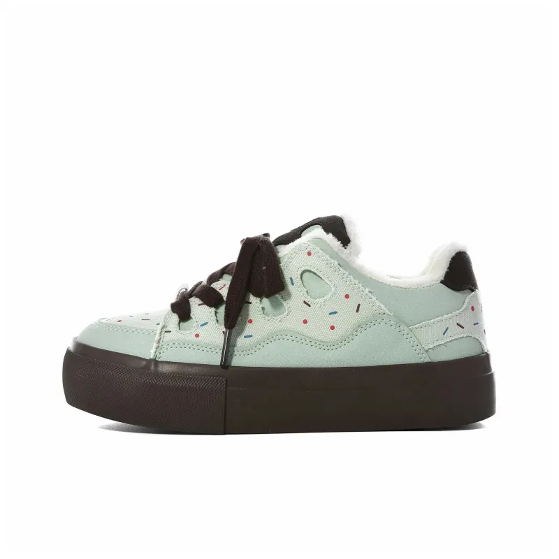 Anime Story Slip Resistant, Abrasion Resistant, Lightweight, Breathable Low Top Skateboard Shoes Women's Mint Chocolate-6
