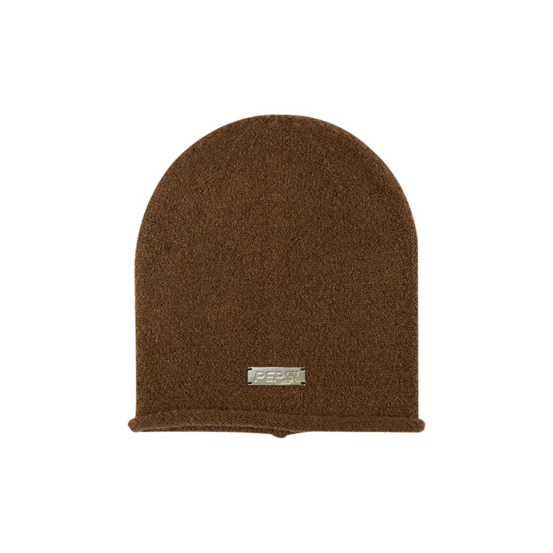 Pepsi Acrylic Beanies Unisex Black Coffee Khaki Beige Light Gray-3