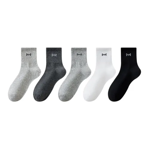 MIIOW Mid Calf Socks Men's 5 Pack