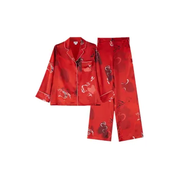 SILKISS Silk Pajama Set Women's Serpent Dance