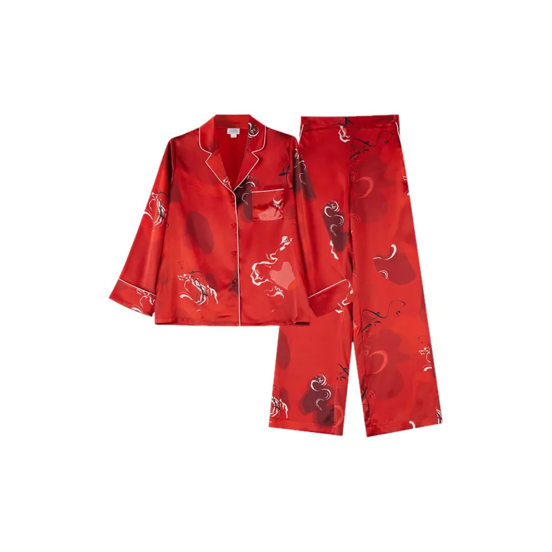 SILKISS Silk Pajama Set Women's Serpent Dance-0