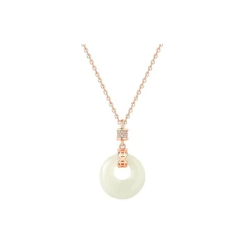 WEITIANXUAN Hetian Jade Necklaces White Jade/Pale Greenish White Jade Unisex
