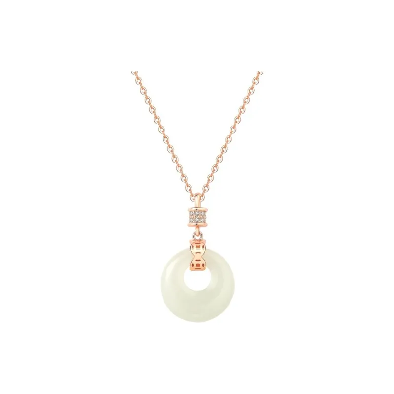 WEITIANXUAN Hetian Jade Necklaces White Jade/Pale Greenish White Jade Unisex-0