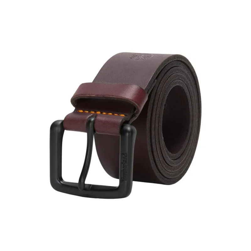 Timberland Cow Leather Belts Men's Red Width 3.8CM-2