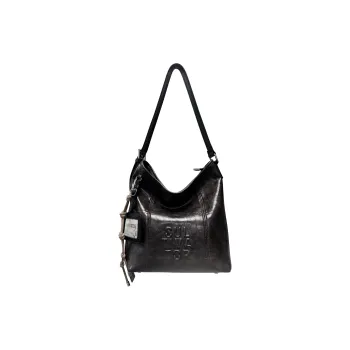 CULTIVATOR PU Shoulder Bag, Crossbody Bag Large Size Unisex Dark Brown